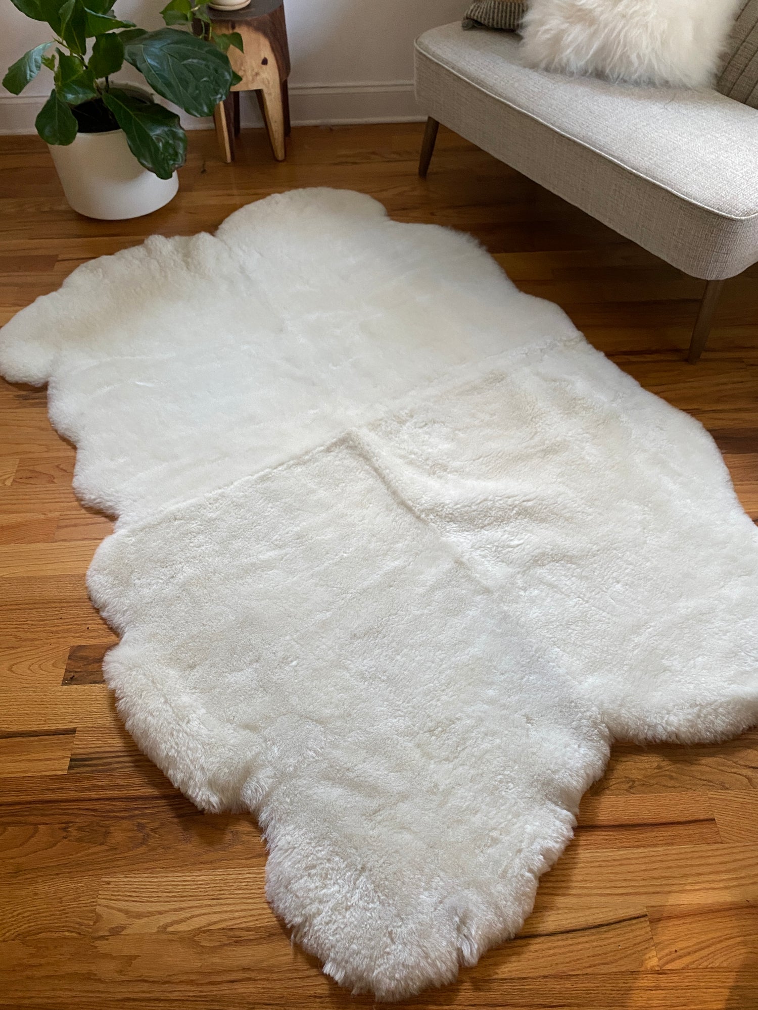 Sacred Spaces Collection: Extra Cuddly White Shorn Sheepskin Quad