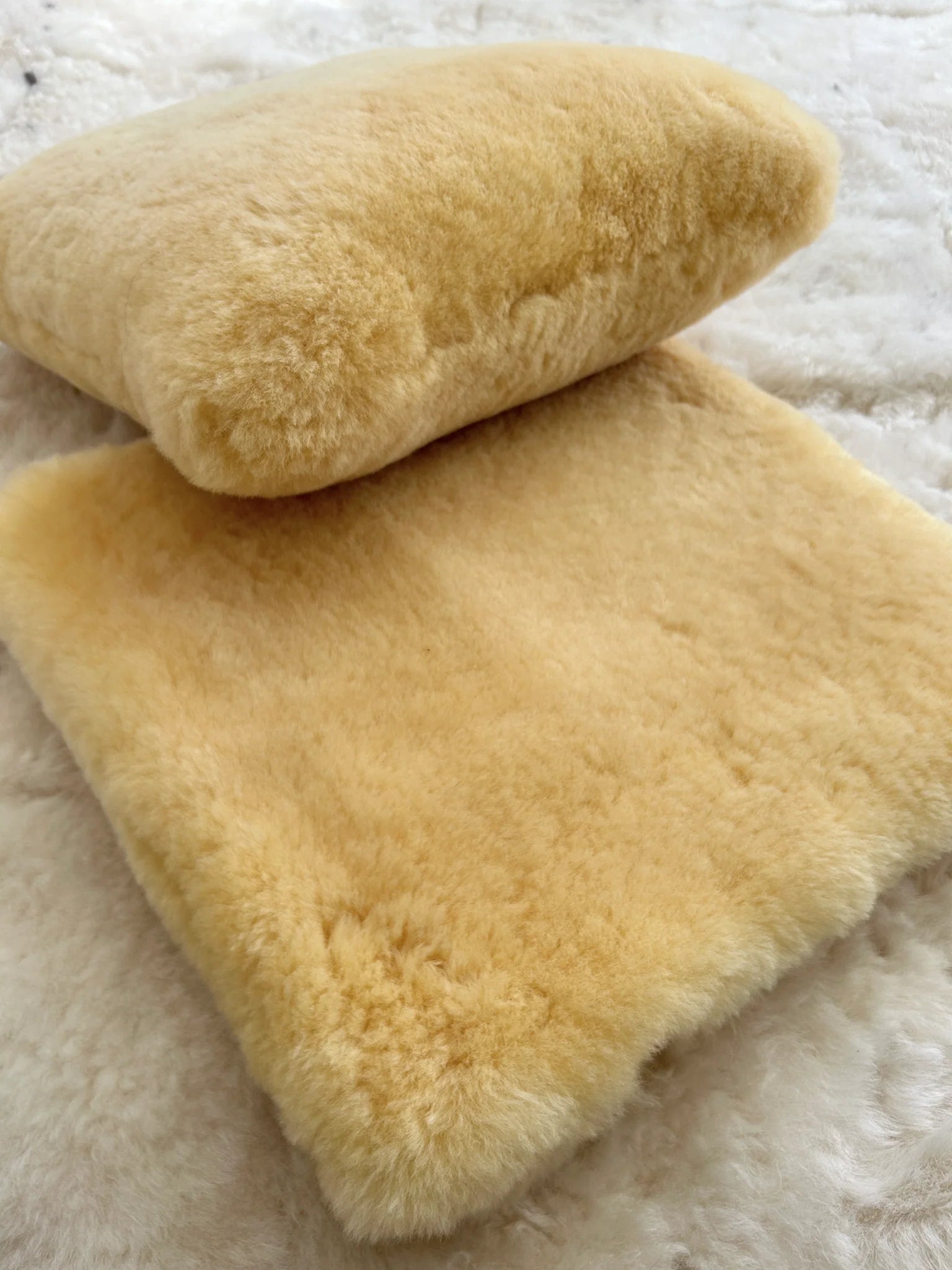 Close-up of double sided medical sheepskin pillowcase
