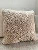Tan shearling sheepskin pillow