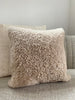 Tan shearling sheepskin pillow
