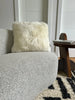front-view of double sided ivory sheepskin pillowcase