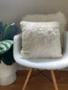 Front-view of ivory shearling sheepskin pillow