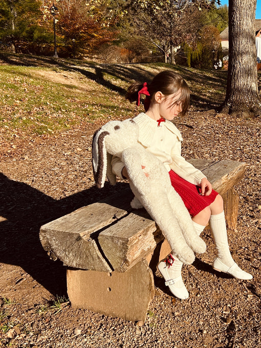 Shearling Sheepskin Bunny Stuffed with Wool