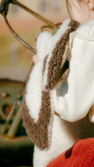 Shearling Sheepskin Bunny Stuffed with Wool