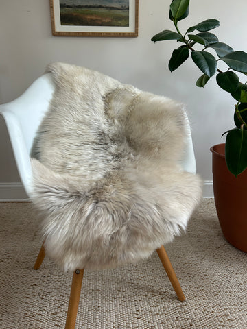 Light Grey Beige Sheepskin