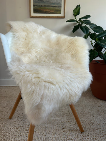 Creamy Ivory and Tan Sheepskin #2