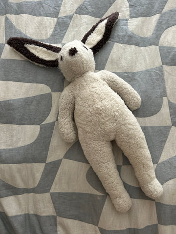 Clover: Shearling Sheepskin Bunny Stuffed with Wool