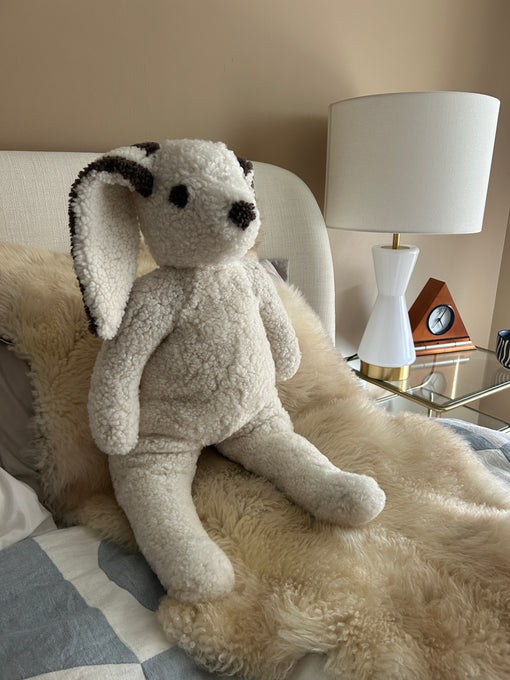 Shearling Sheepskin Bunny Stuffed with Wool