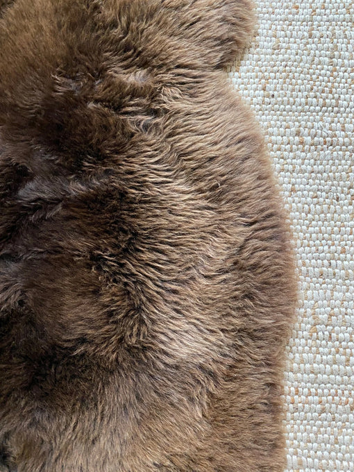 Close-up of classic light brown sheepskin 