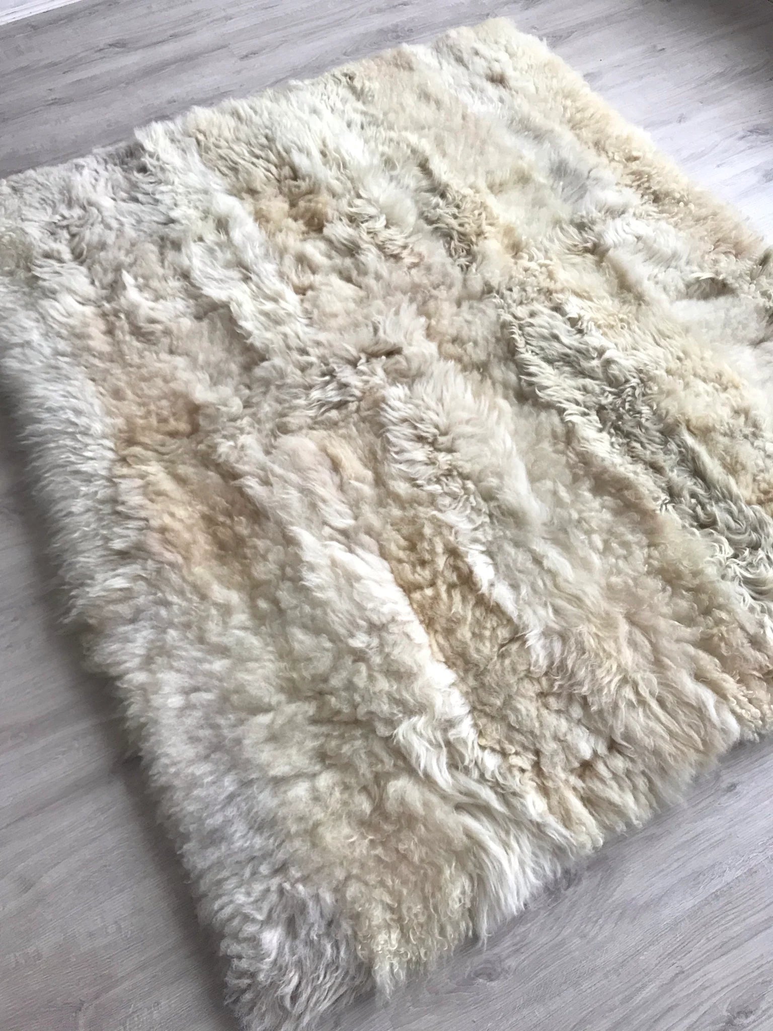 Ivory Plush Rectangle Sheepskin Area Rug