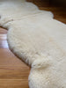 Close-up of a double shorn ivory sheepskin