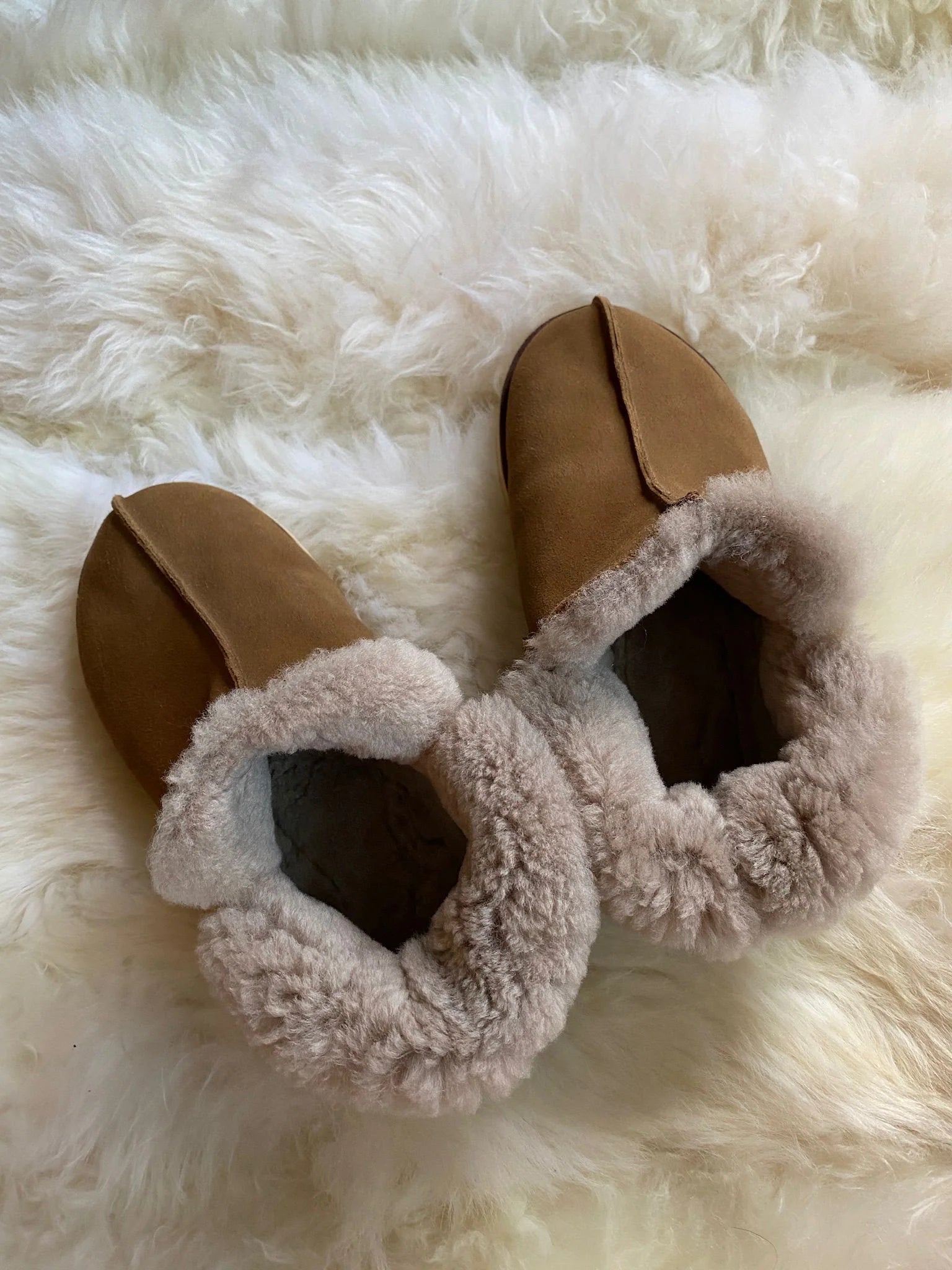extra roomy genuine sheepskin slipper with fluffy interior 