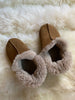 extra roomy genuine sheepskin slipper with fluffy interior 