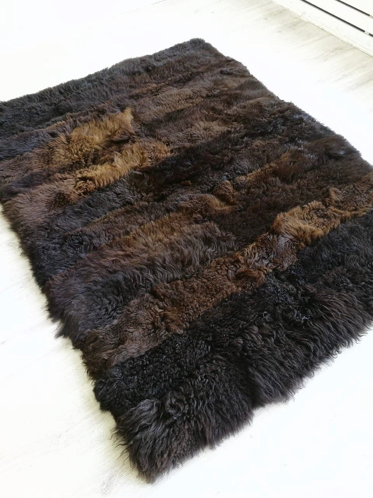 brown sheepskin area rug 