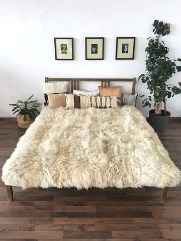 Ivory Plush Sheepskin Blanket
