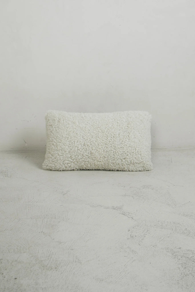 Ivory shearling lumbar