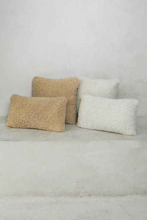 Ivory shearling lumbar