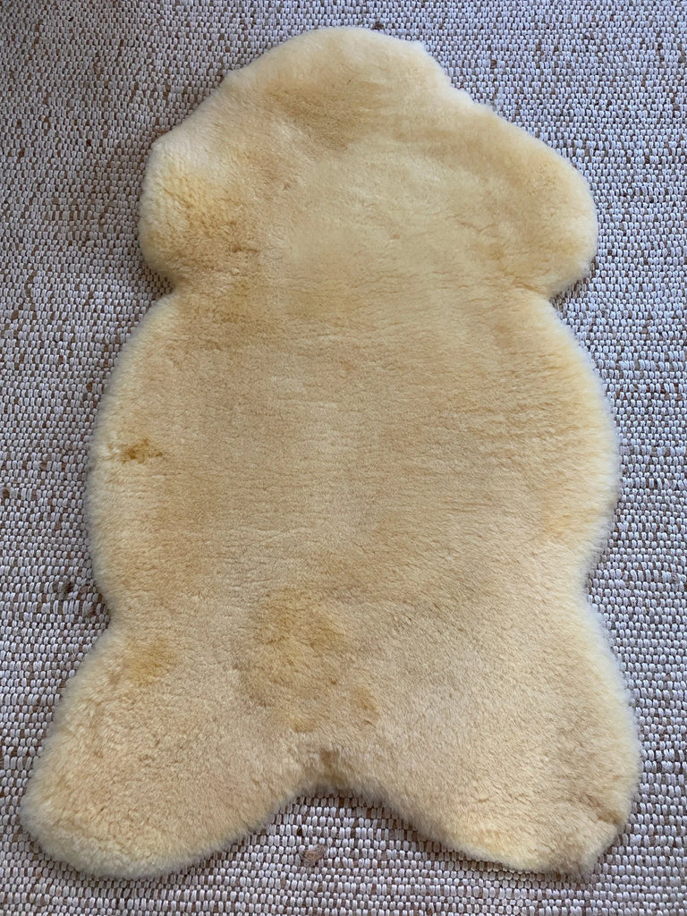 Top-view of medical relugan nursery sheepskin