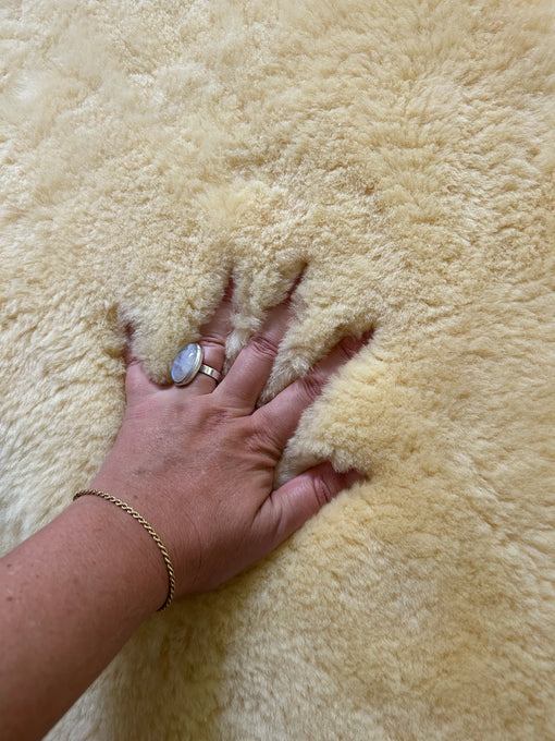 Texture of medical relugan quad sheepskin