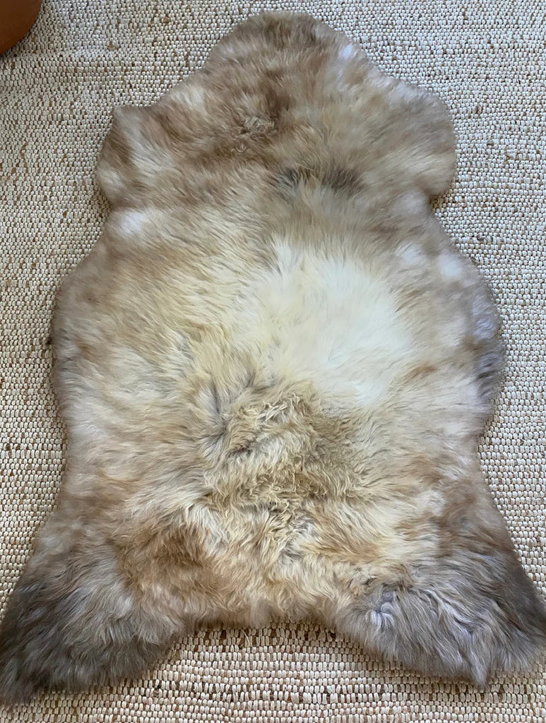 top view of mixed color super soft sheepskin 