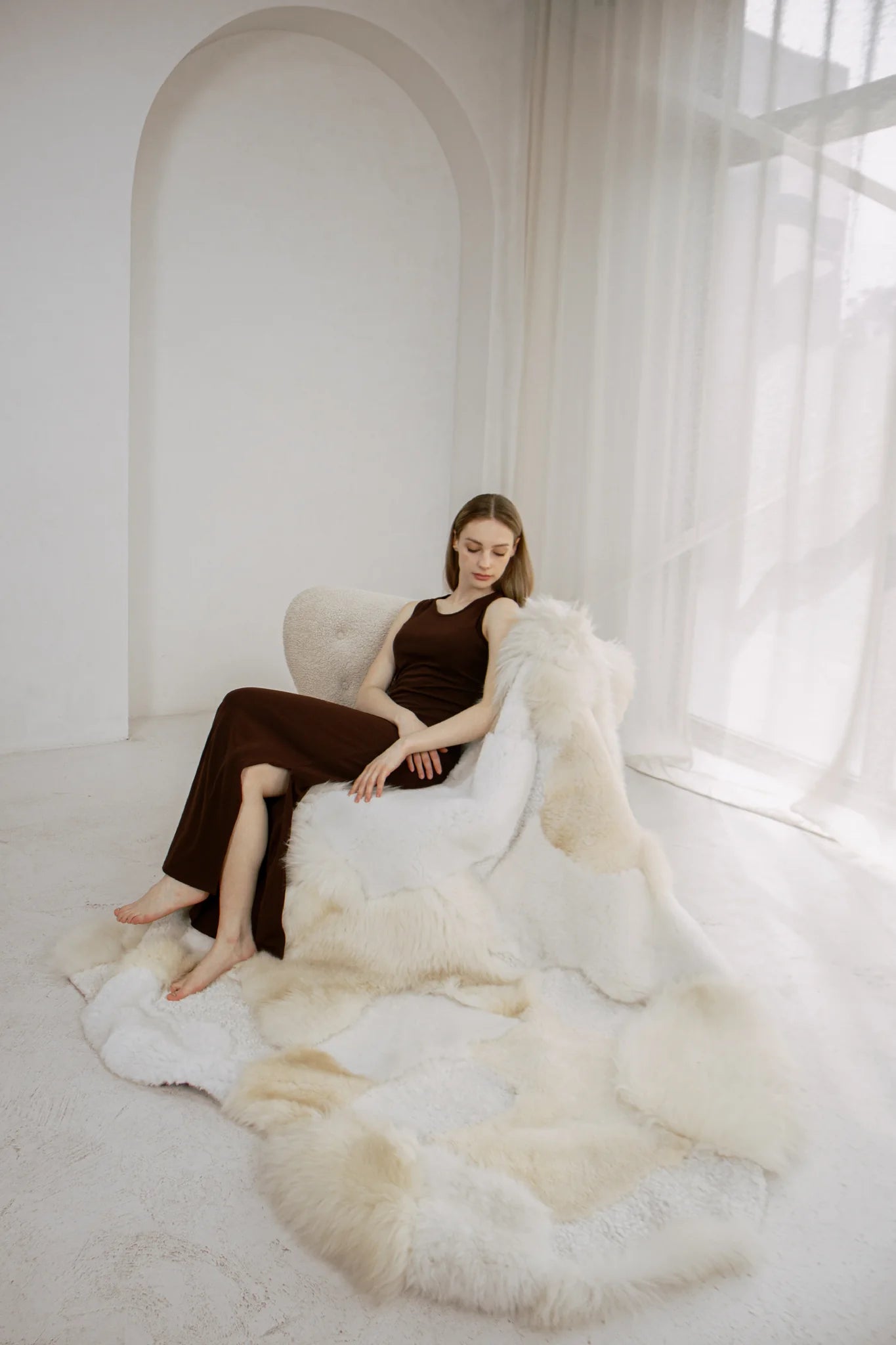 Mixed Textured Sheepskin Rug #1