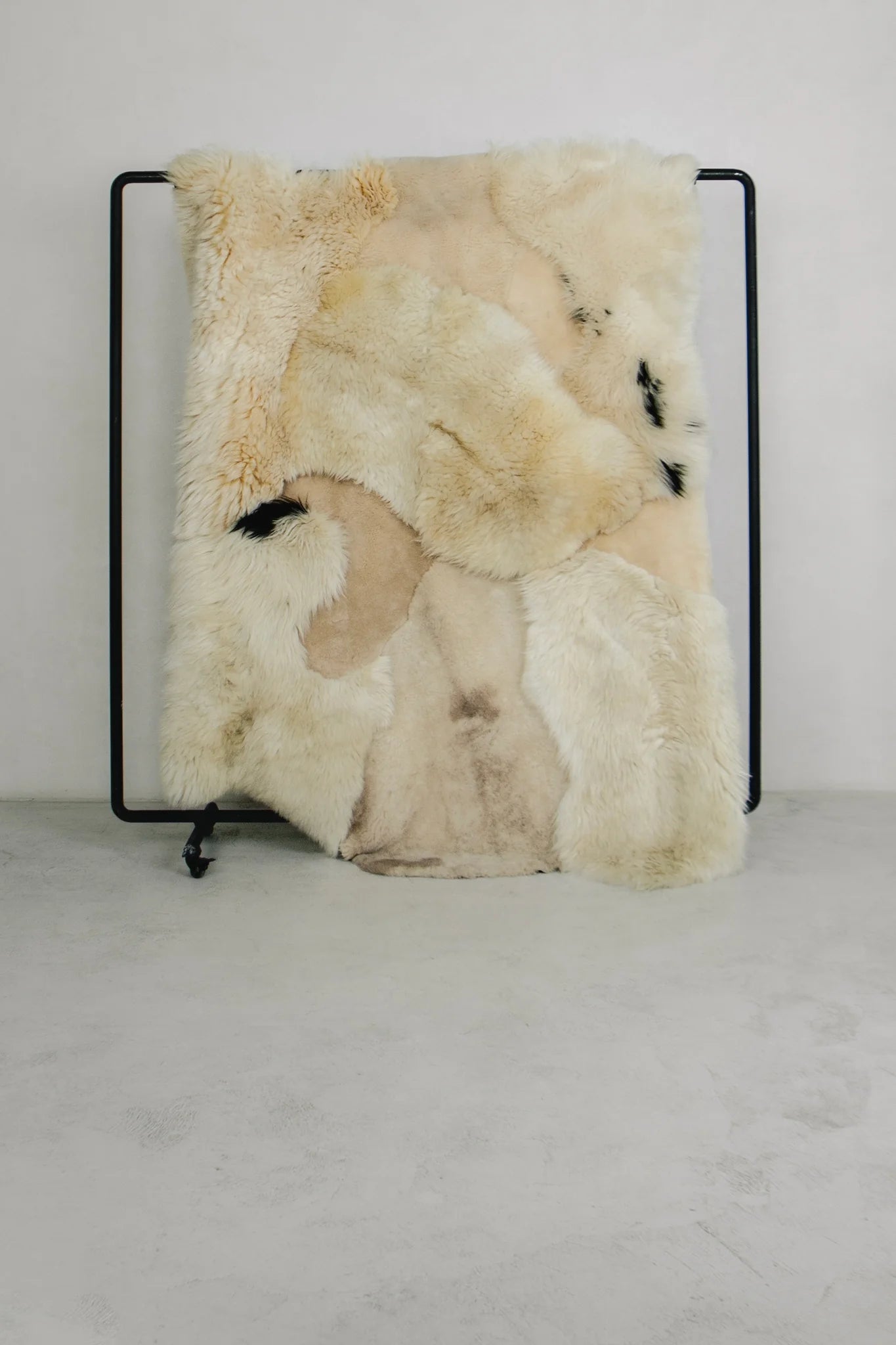 Mixed textured sheepskin rug