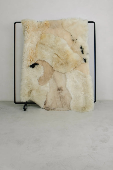 Mixed textured sheepskin rug