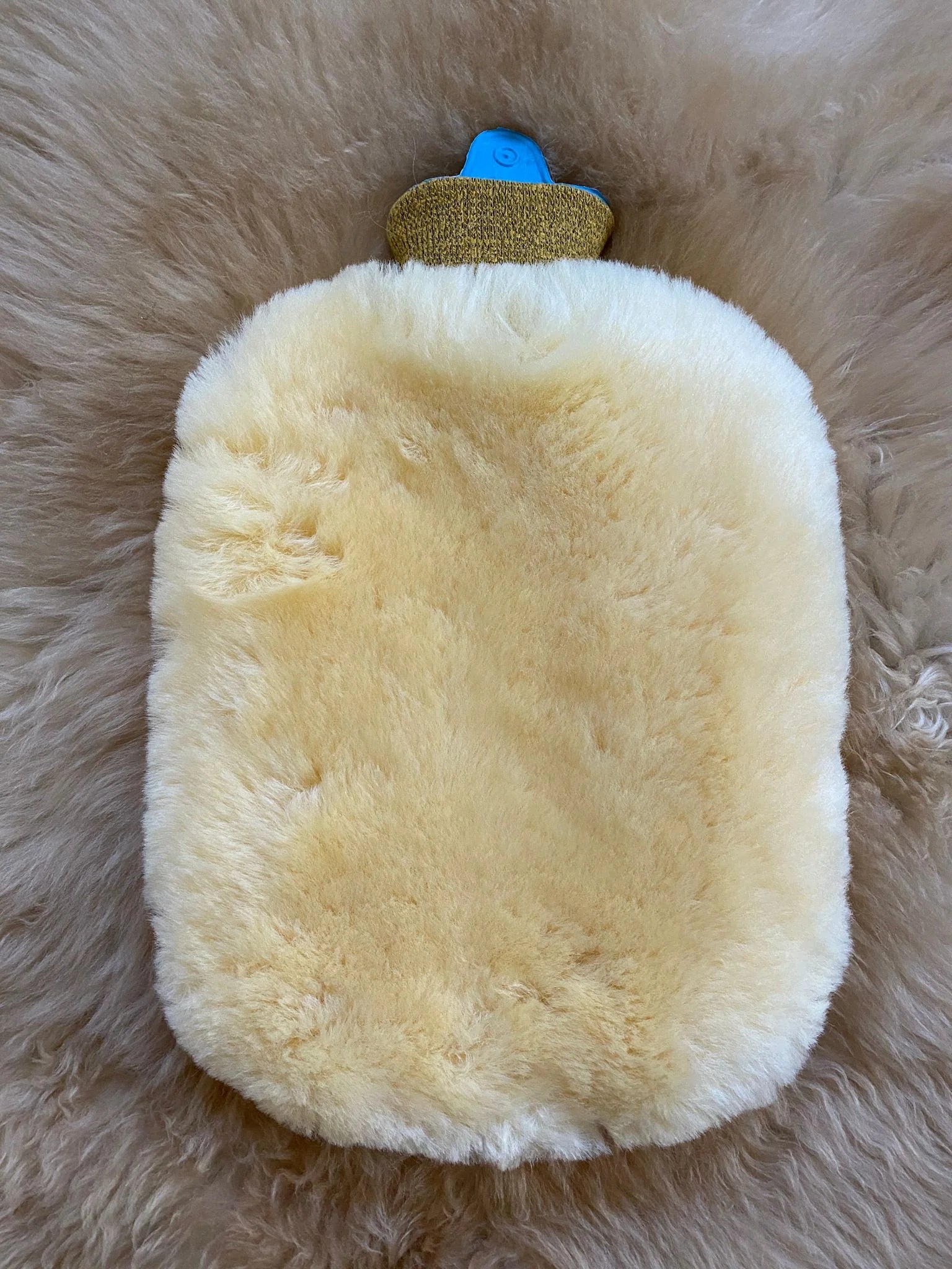 pain and anxiety relief sheepskin hot bottle close up