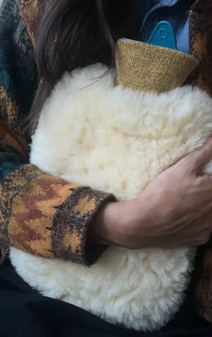 sheepskin hot water bottle warmer