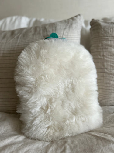 Sheepskin hot water bottle warmer