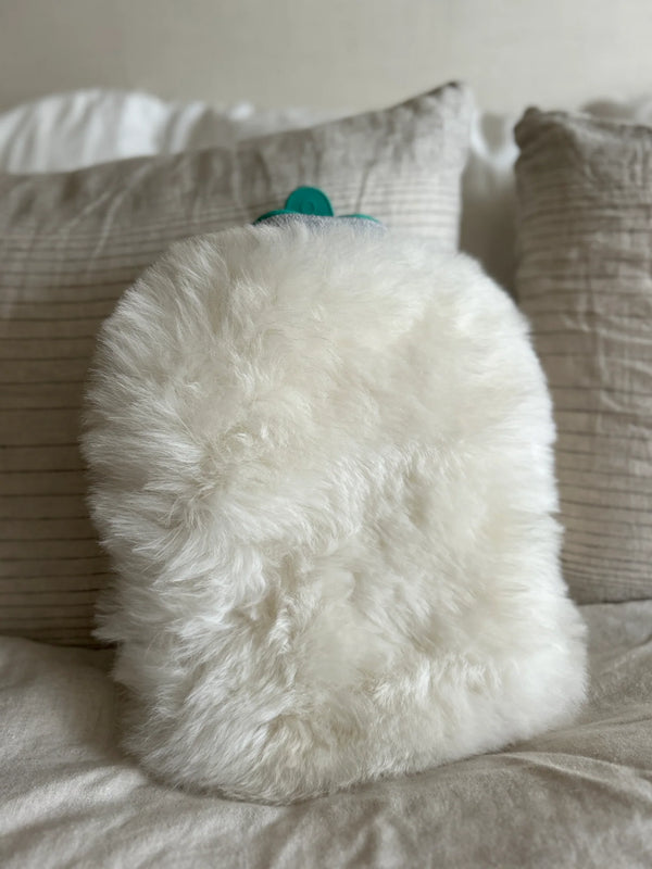 Sheepskin hot water bottle warmer