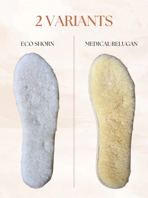Two types of insole variants of sheepskin insoles