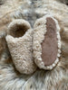Top and bottom view of the everyday slip on shearling sheepskin