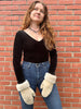 The haven sheepskin mitten in cream