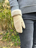 The haven sheepskin mitten in cream