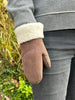 The haven sheepskin mitten in walnut