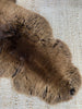 Close-up view of vibrant brown double sheepskin