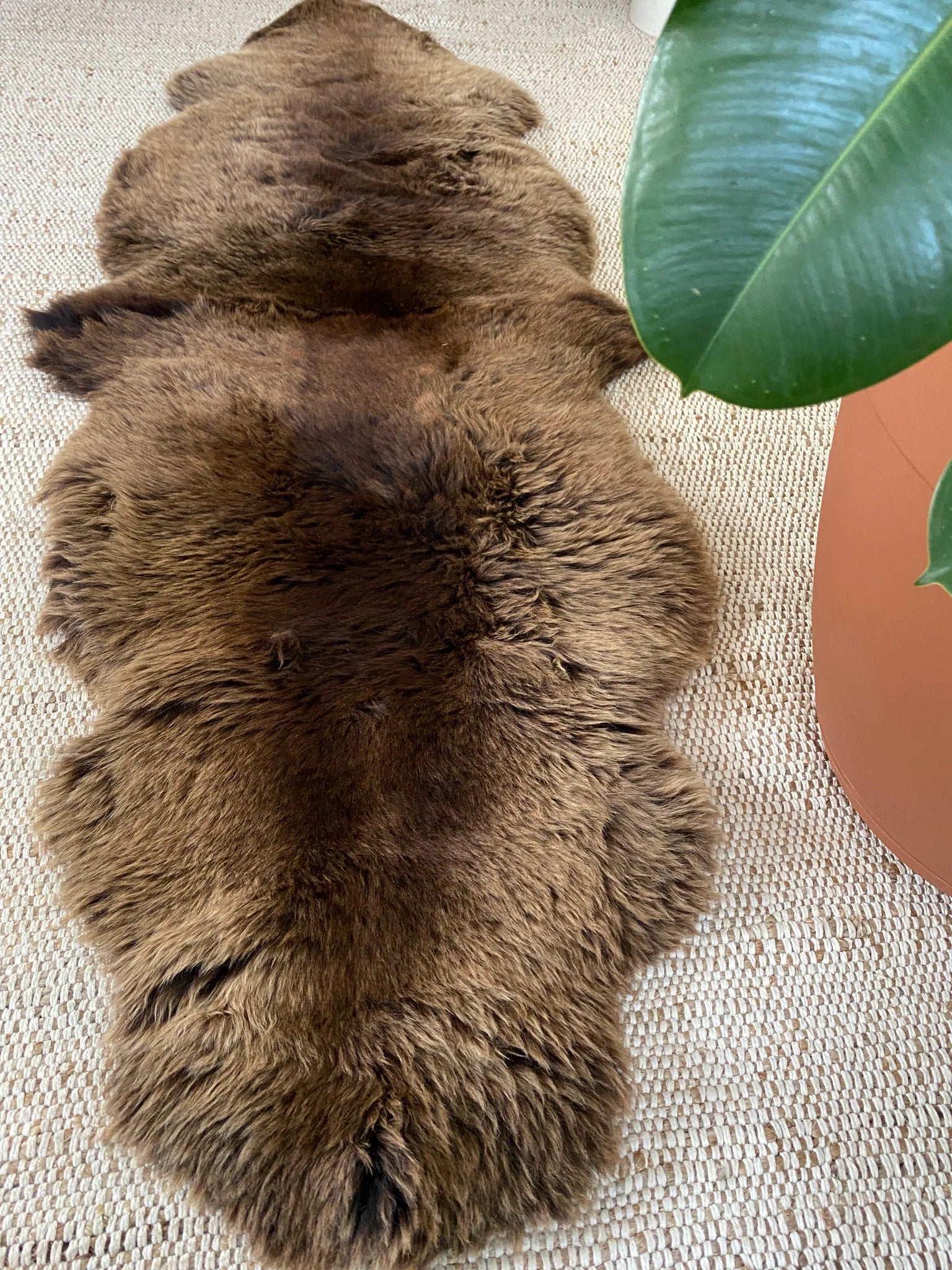 Vibrant brown double sheepskin