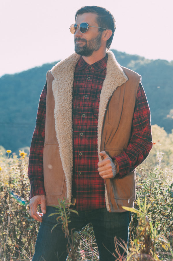 shearling sheepskin vest