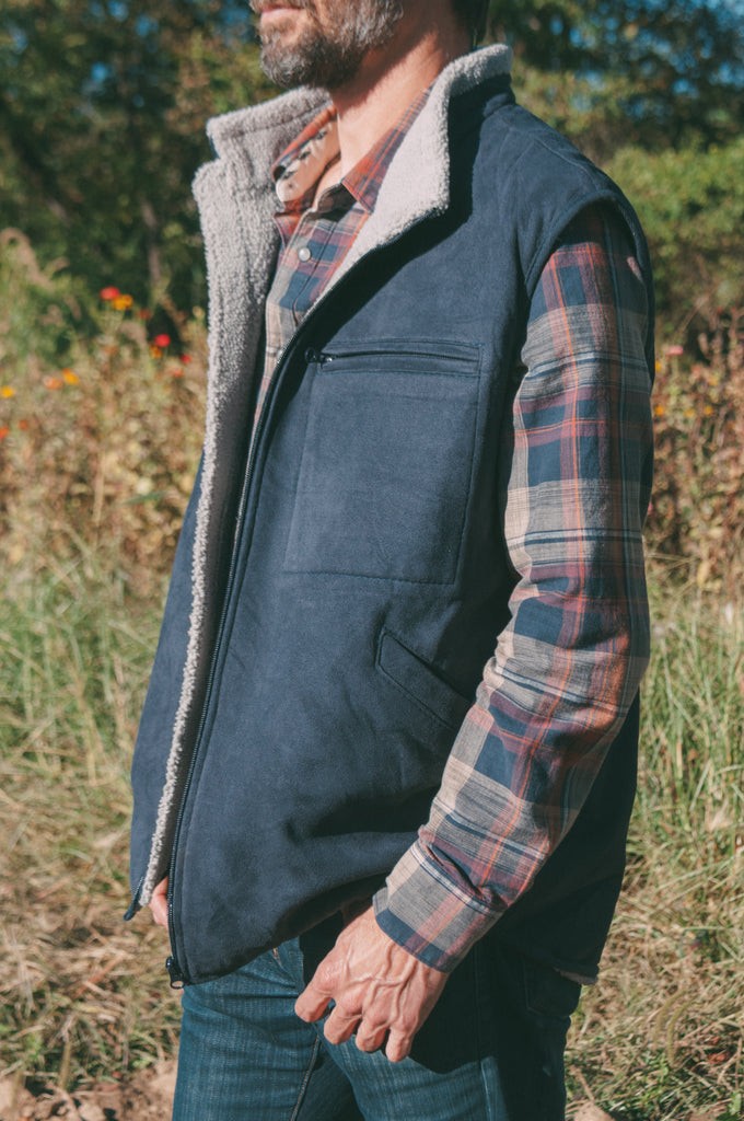 mens sheepskin vest