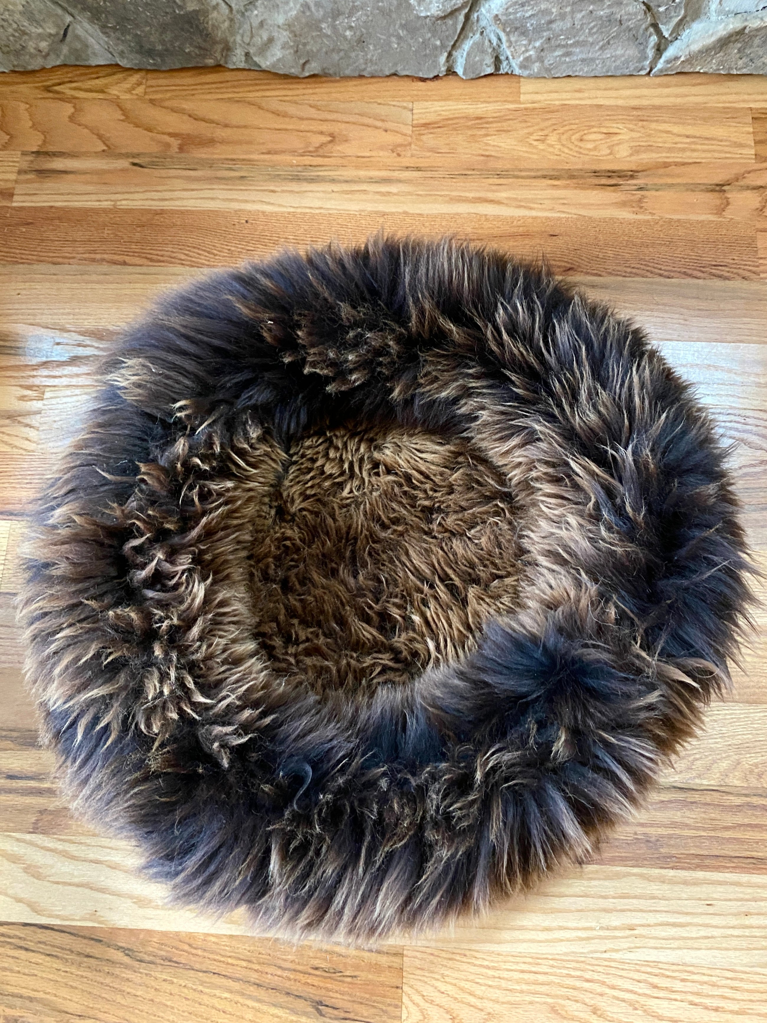 LARGE Plush Brown Sheepskin Pet Bed