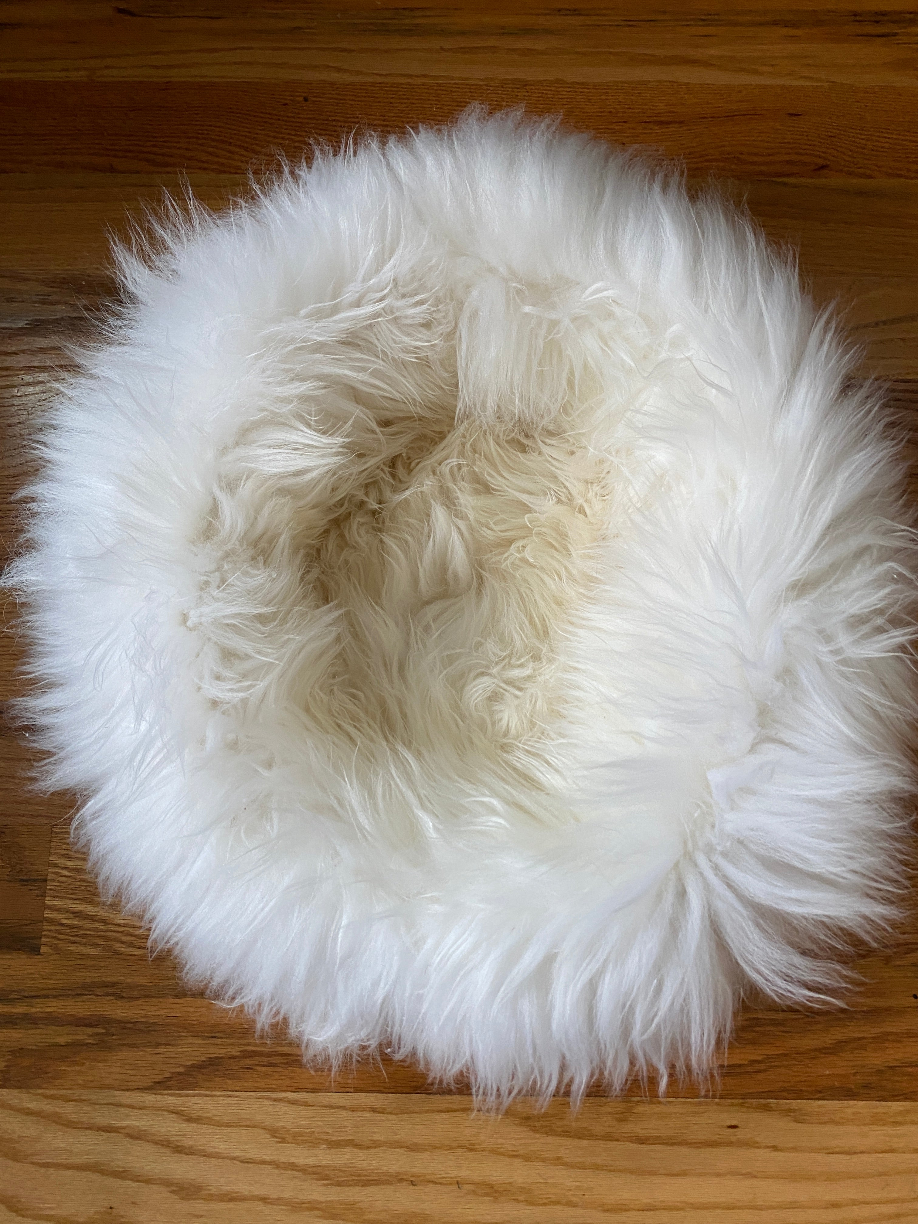 SMALL Ivory Sheepskin Pet Bed
