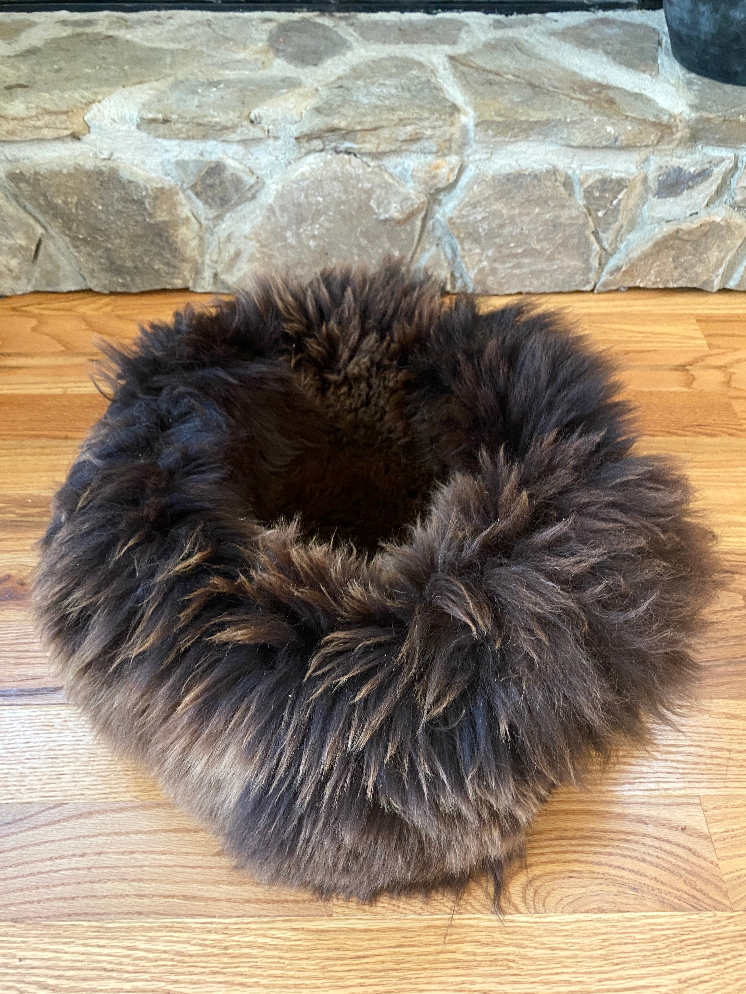 SMALL Brown Sheepskin Pet Bed