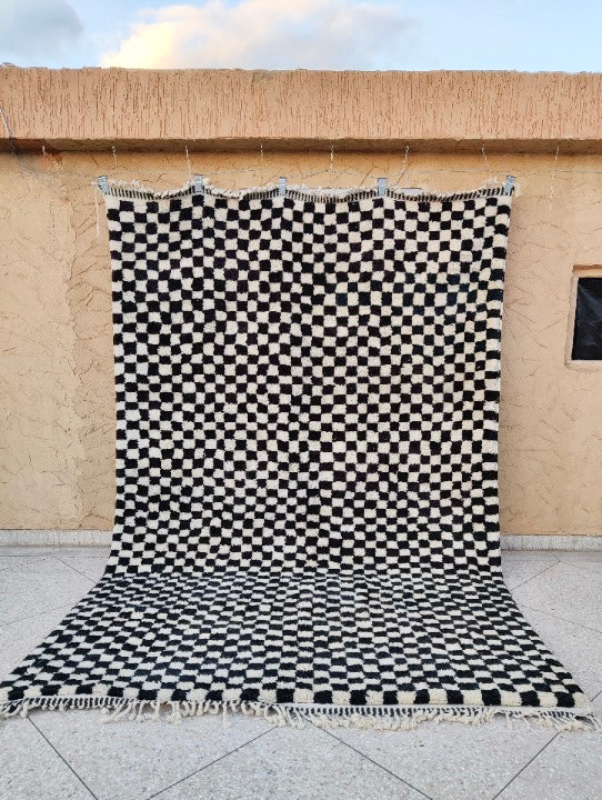 checkered moroccan rug