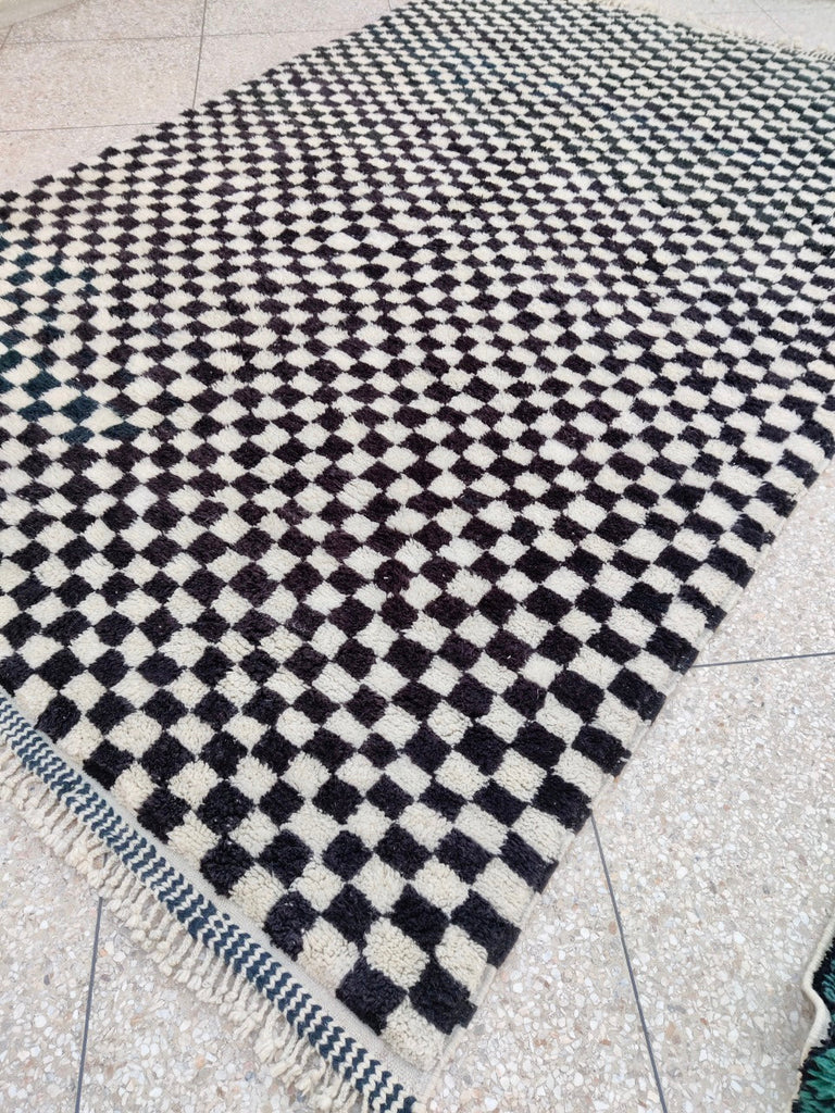 checkered beni ourain rug 