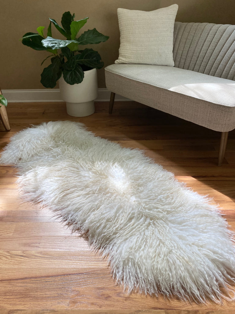 long sheepskin rug